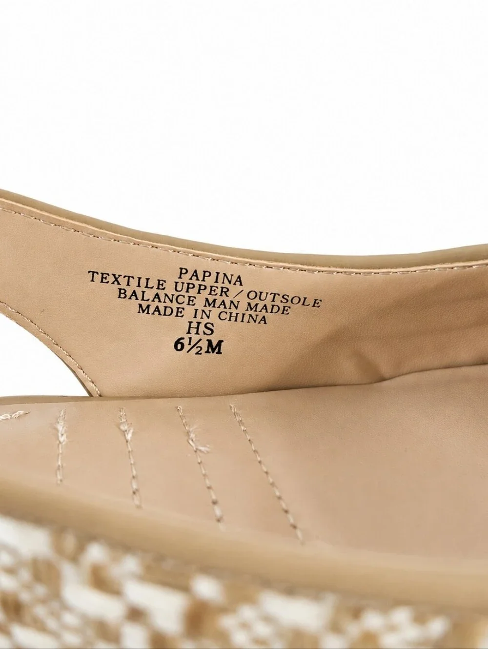 Adrienne Vittadini Papina Woven Slingback Flats 6.5 Beige Raffia Quiet Luxury